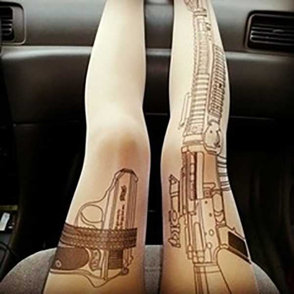 Guns Tattoo Pantyhose - OddGifts.com