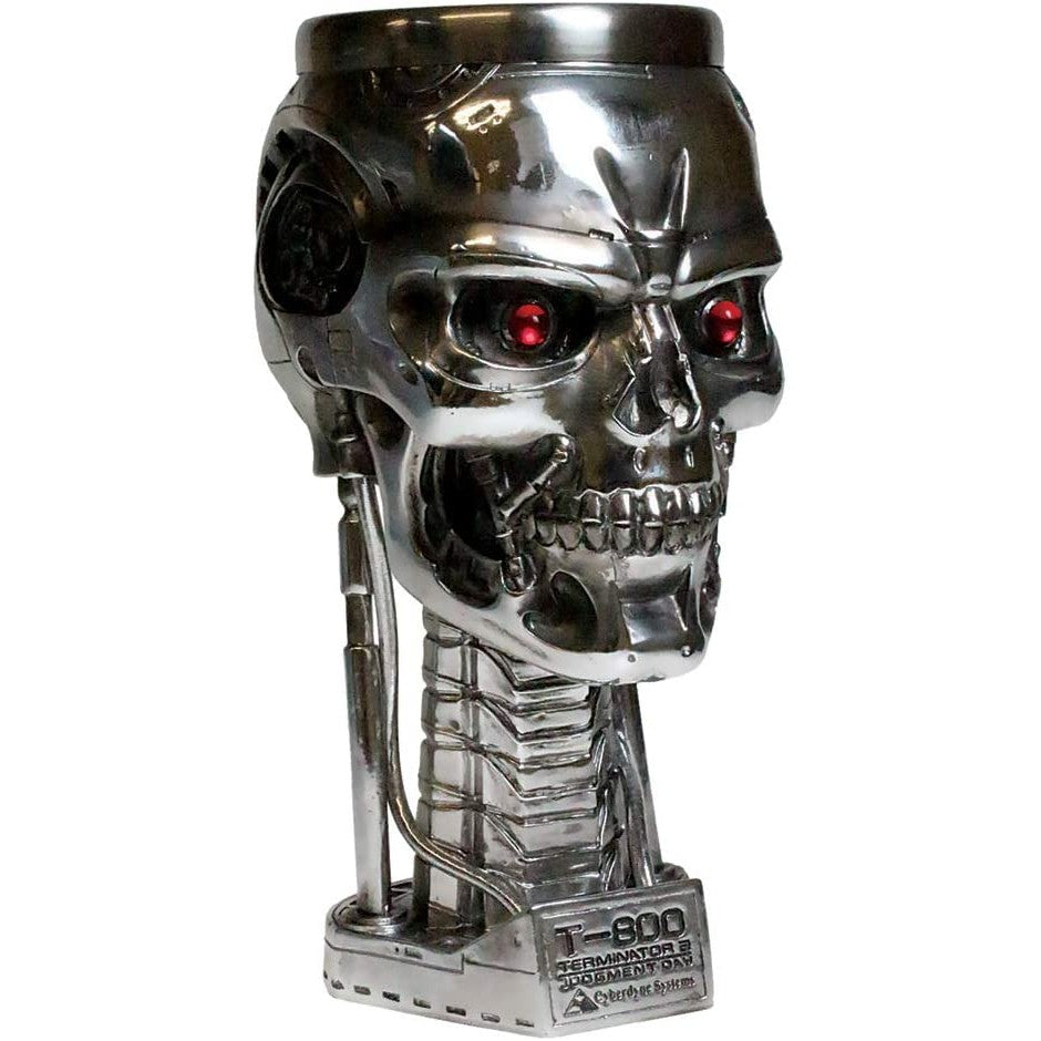 A T-800 Terminator goblet facing to the side.