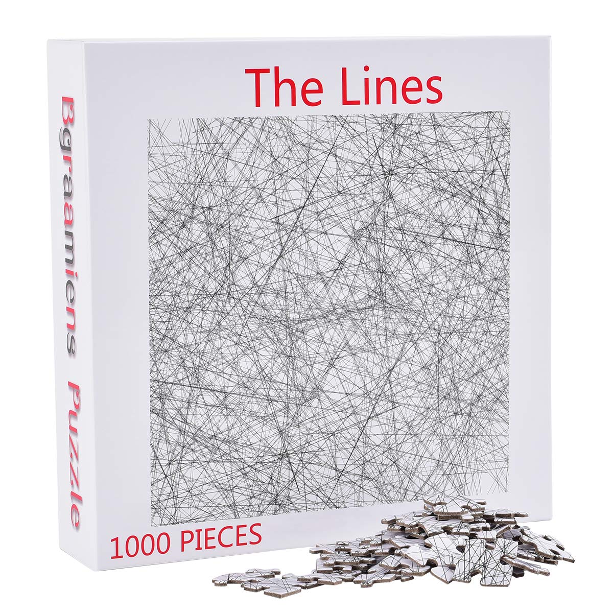 Packaging for a 1000 piece jigsaw puzzle called 'The Lines'