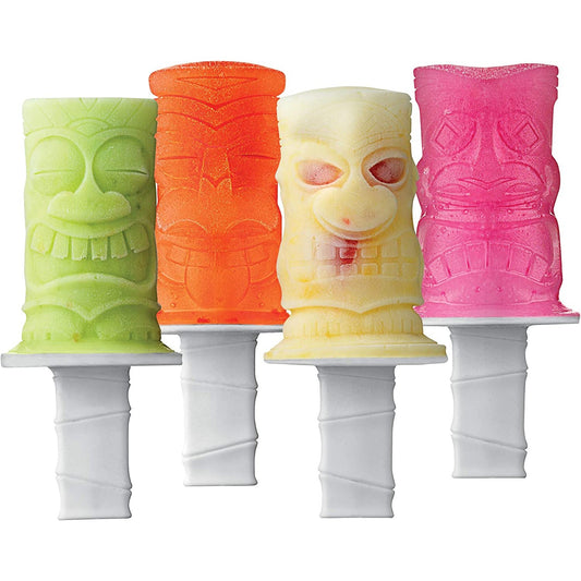 Four colorful Tiki ice pops.